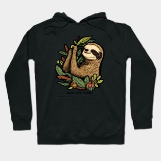 Cartoon image of a cute sloth on a tree Hoodie